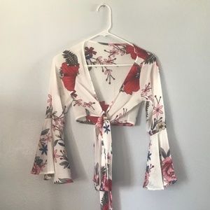 Bell Sleeve Flower Shirt